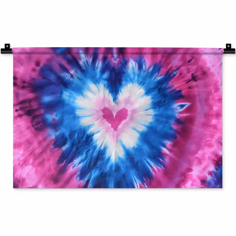 Wandkleed - Hartvormig - Tie dye - Paars — 1