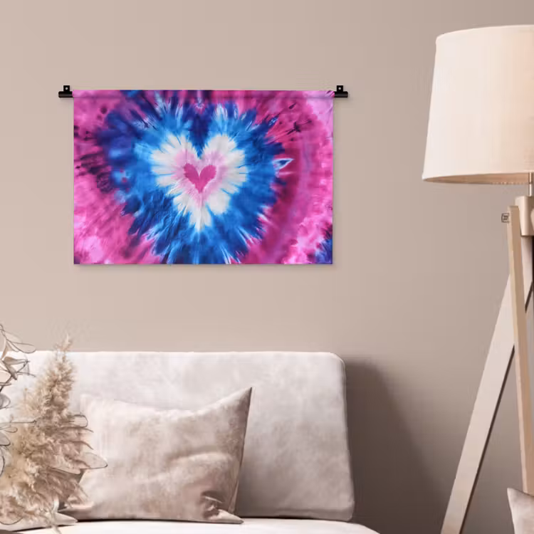 Wandkleed - Hartvormig - Tie dye - Paars — 2