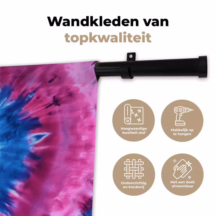 Wandkleed - Hartvormig - Tie dye - Paars — 3