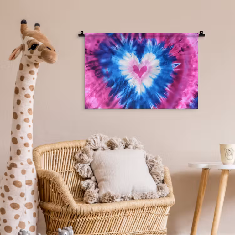 Wandkleed - Hartvormig - Tie dye - Paars — 5