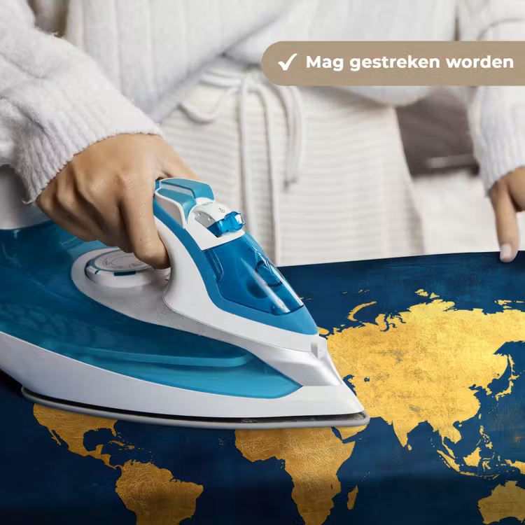 Wandkleed - Wereldkaart - Goud - Donkerblauw — 6