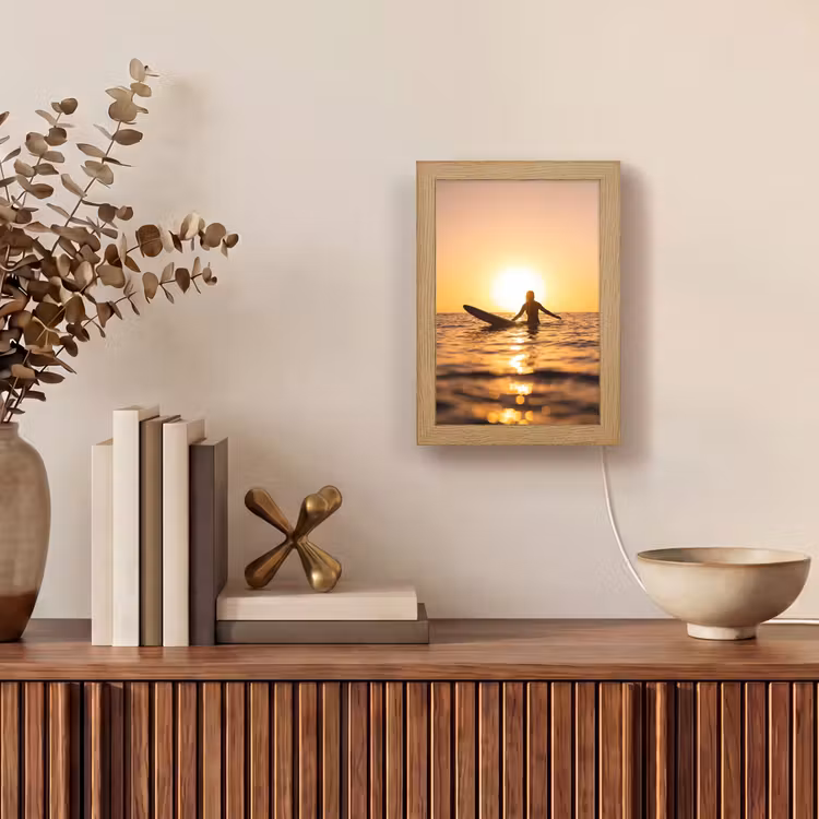 Gepersonaliseerde Lightbox - Persoon - Surfen - Zonsondergang - Zee - Oranje — 4
