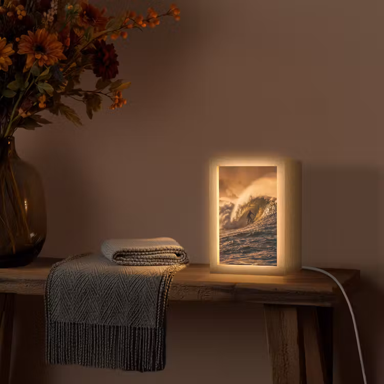 Gepersonaliseerde Lightbox - Surfer - Golf - Oceaan - Sport - Oranje — 3