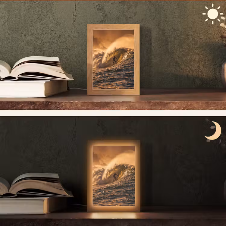 Gepersonaliseerde Lightbox - Surfer - Golf - Oceaan - Sport - Oranje — 5