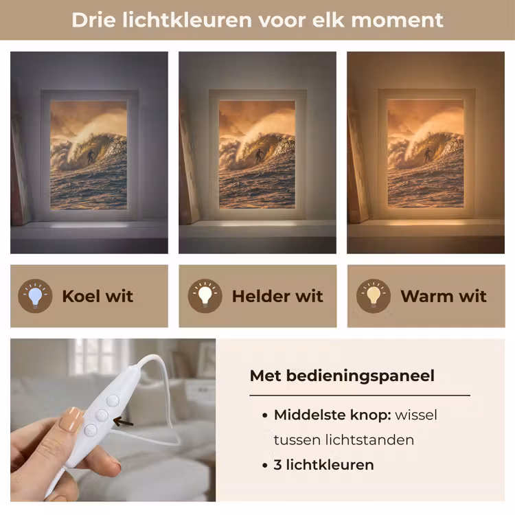 Gepersonaliseerde Lightbox - Surfer - Golf - Oceaan - Sport - Oranje — 6