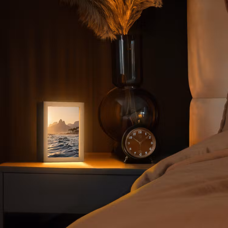 Gepersonaliseerde Lightbox - Zee - Golven - Zonsondergang - Kust - Goud — 2