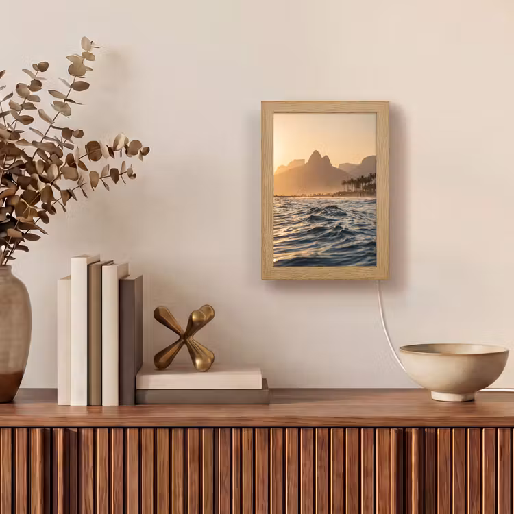 Gepersonaliseerde Lightbox - Zee - Golven - Zonsondergang - Kust - Goud — 4