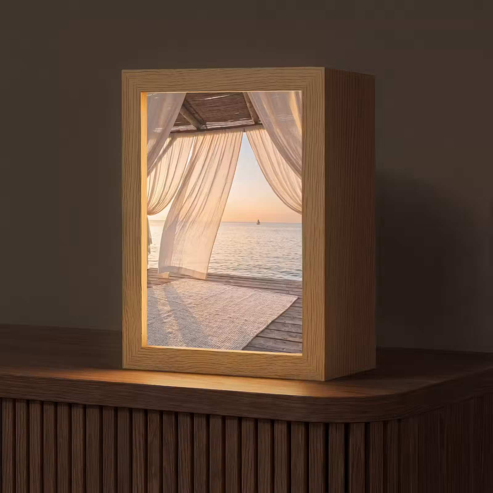 Gepersonaliseerde Lightbox - Overkapping - Zee - Zonsondergang - Vakantie - Rust — 1