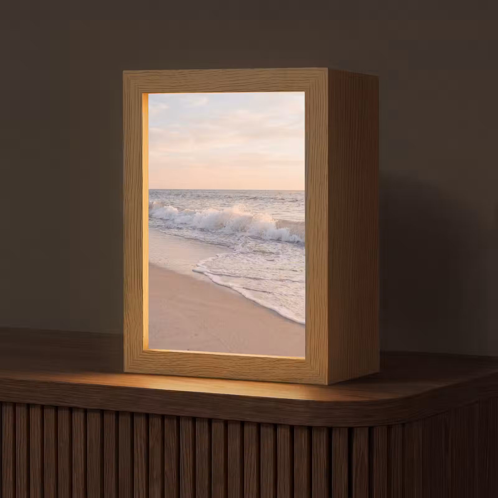 Gepersonaliseerde Lightbox - Strand - Zee - Golven - Natuur - Zonsondergang — 1