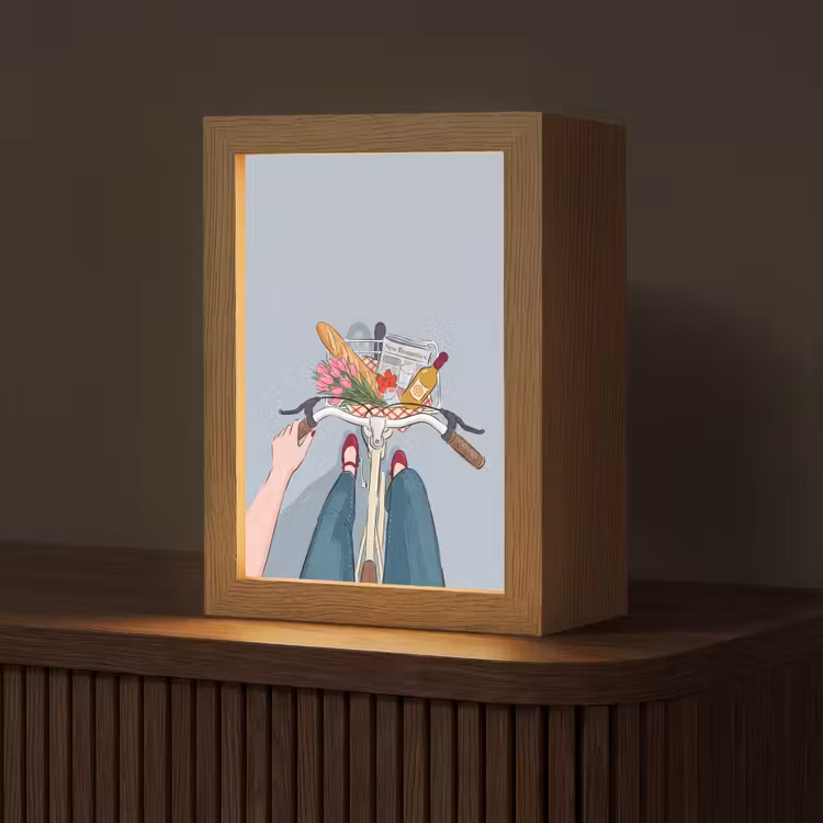 Gepersonaliseerde Lightbox - Fiets - Picknick - Zomer - Illustratie — 1