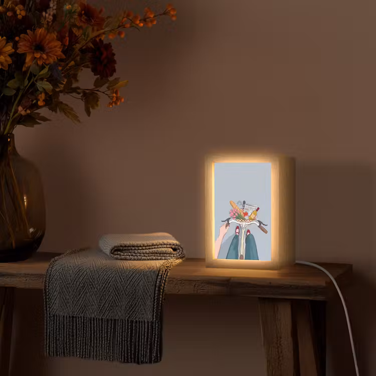 Gepersonaliseerde Lightbox - Fiets - Picknick - Zomer - Illustratie — 3