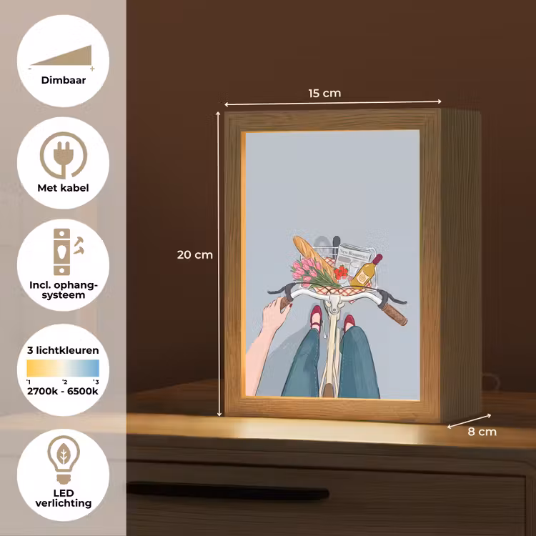Gepersonaliseerde Lightbox - Fiets - Picknick - Zomer - Illustratie — 7