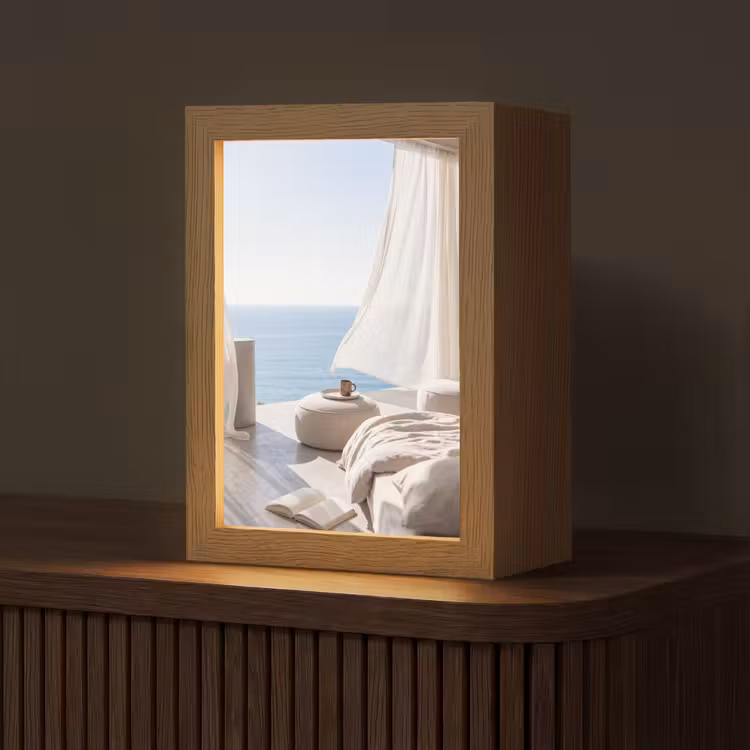 Gepersonaliseerde Lightbox - Interieur - Zeezicht - Modern - Rust - Beige — 1