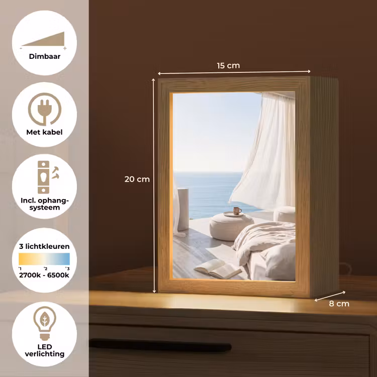 Gepersonaliseerde Lightbox - Interieur - Zeezicht - Modern - Rust - Beige — 7