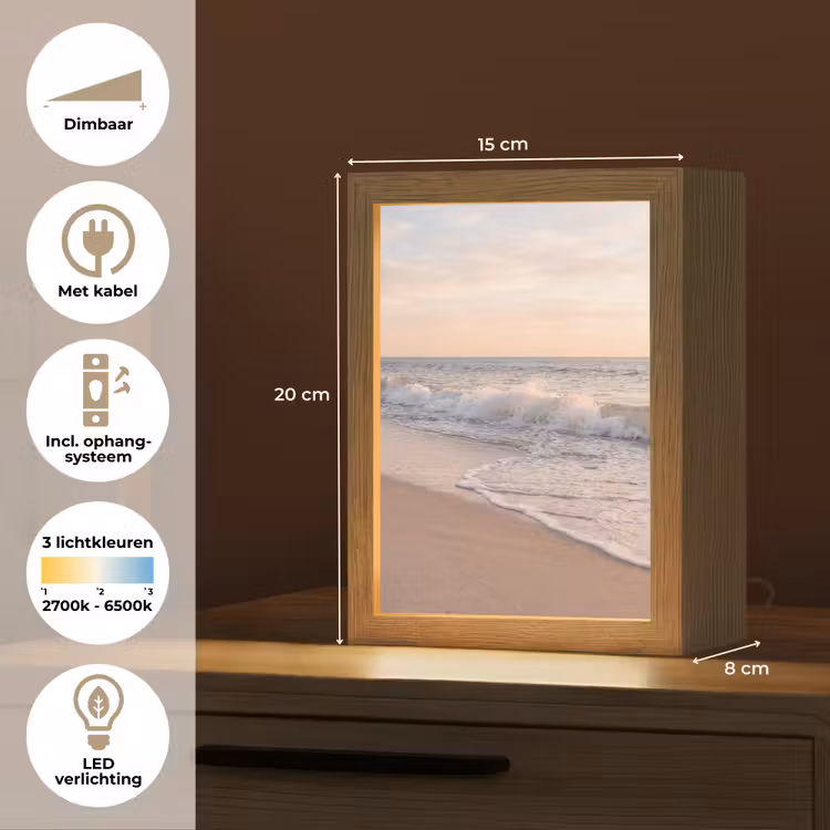 Gepersonaliseerde Lightbox - Strand - Zee - Golven - Natuur - Zonsondergang — 7