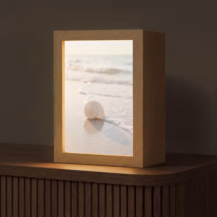 Gepersonaliseerde Lightbox - Zeeschelp - Strand - Zee - Natuur - Beige — 1