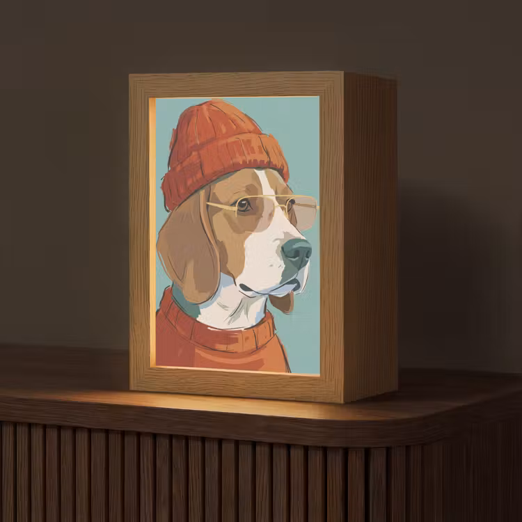 Gepersonaliseerde Lightbox - Hond - Beanie - Zonnebril - Dieren - Modern — 1