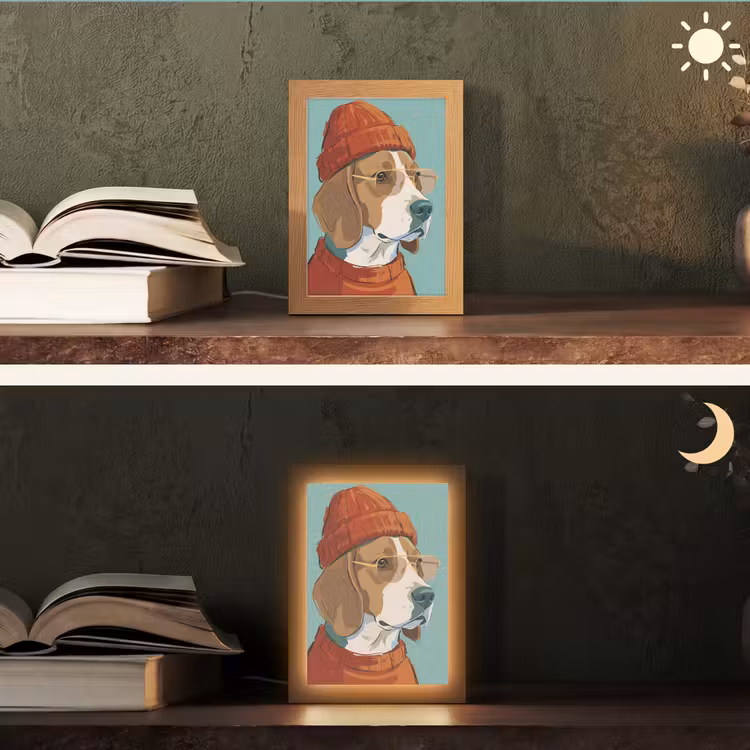 Gepersonaliseerde Lightbox - Hond - Beanie - Zonnebril - Dieren - Modern — 5