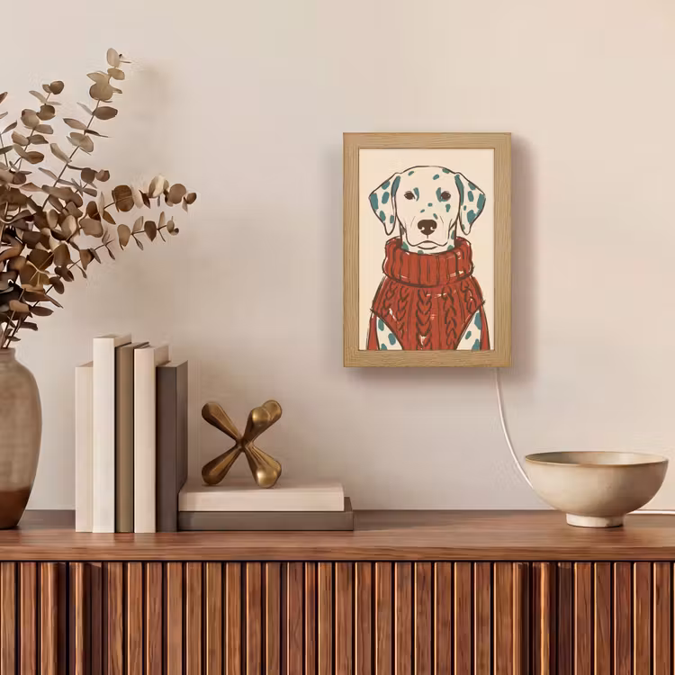 Gepersonaliseerde Lightbox - Hond - Trui - Winter - Dieren - Rood — 4