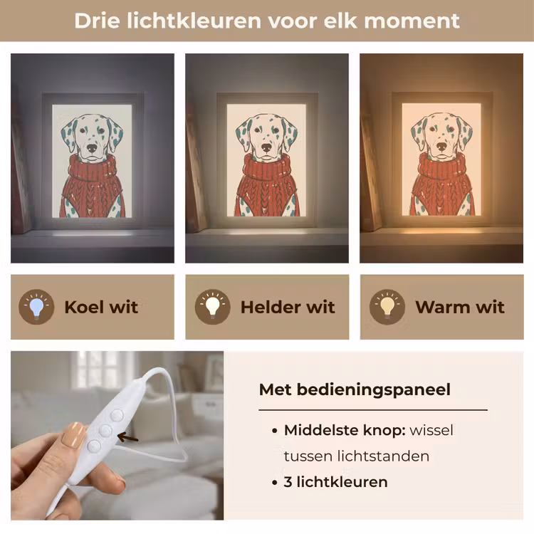 Gepersonaliseerde Lightbox - Hond - Trui - Winter - Dieren - Rood — 6