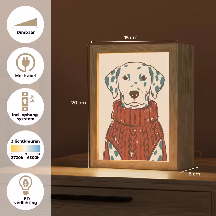 Gepersonaliseerde Lightbox - Hond - Trui - Winter - Dieren - Rood — 7