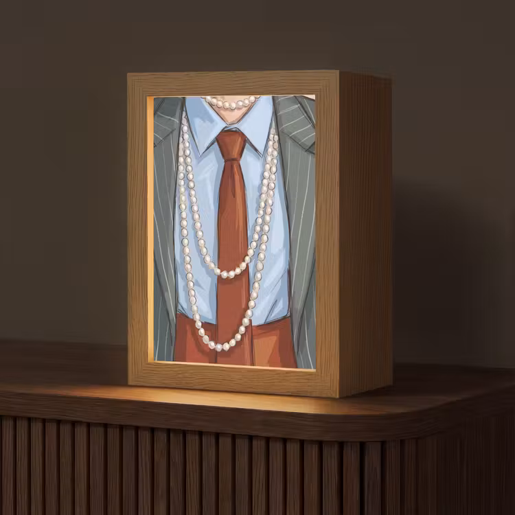 Gepersonaliseerde Lightbox - Kleding - Strik - Parels - Klassiek - Mode — 1