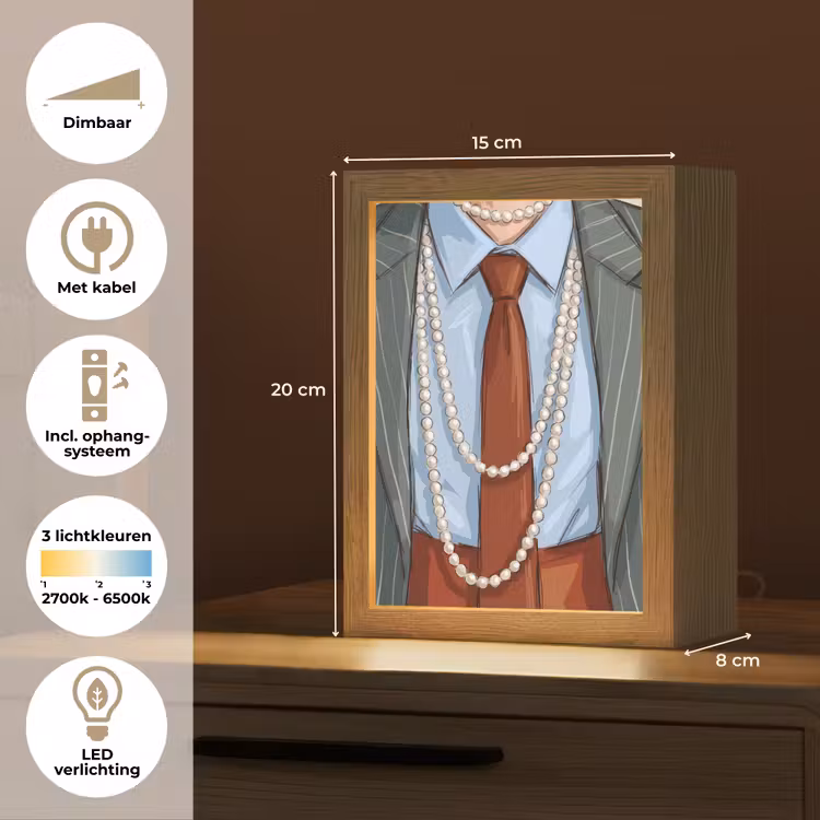Gepersonaliseerde Lightbox - Kleding - Strik - Parels - Klassiek - Mode — 7