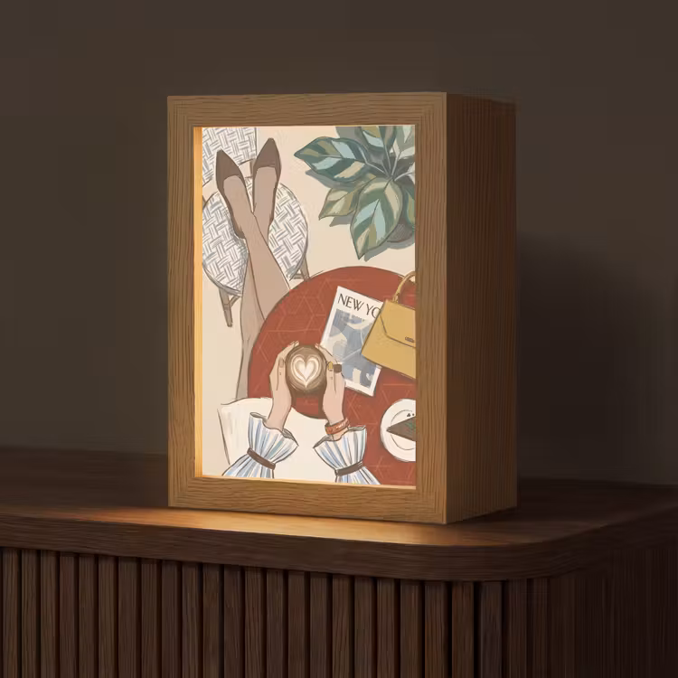 Gepersonaliseerde Lightbox - Mensen - Cafe - Koffie - Stadsleven - Modern — 1