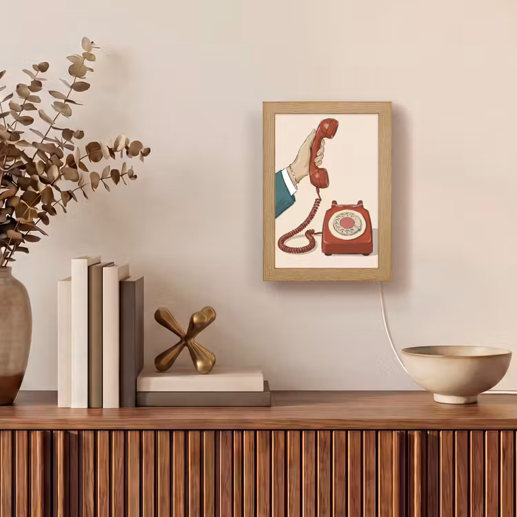 Gepersonaliseerde Lightbox - Telefoon - Hand - Vintage - Communicatie - Rood — 4