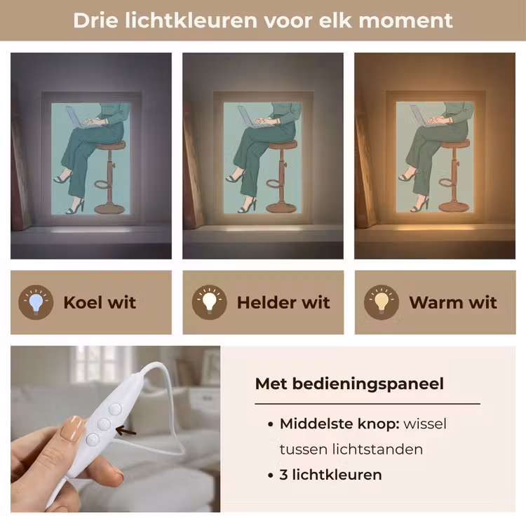 Gepersonaliseerde Lightbox - Vrouw - Laptop - Zittend - Illustratie - Groen — 6