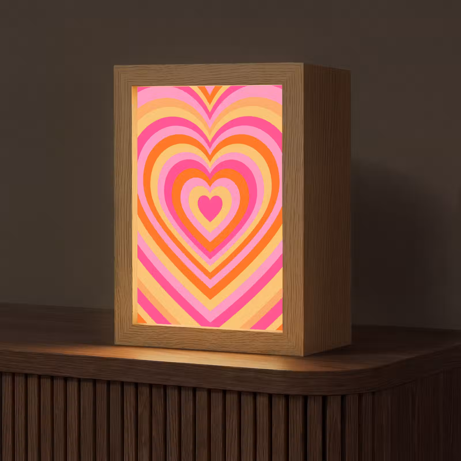 Gepersonaliseerde Lightbox - Hart - Concentrisch - Abstract - Liefde - Kleurrijk — 1
