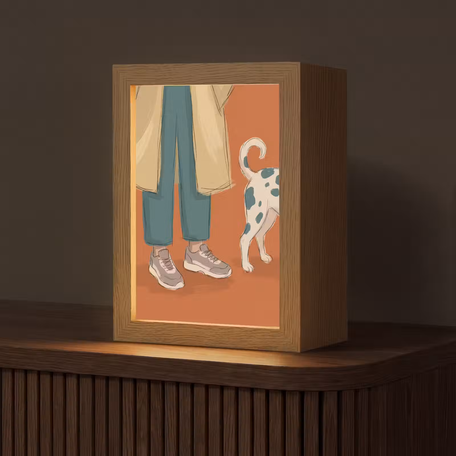 Gepersonaliseerde Lightbox - Persoon - Hond - Dieren - Illustratie - Modern — 1
