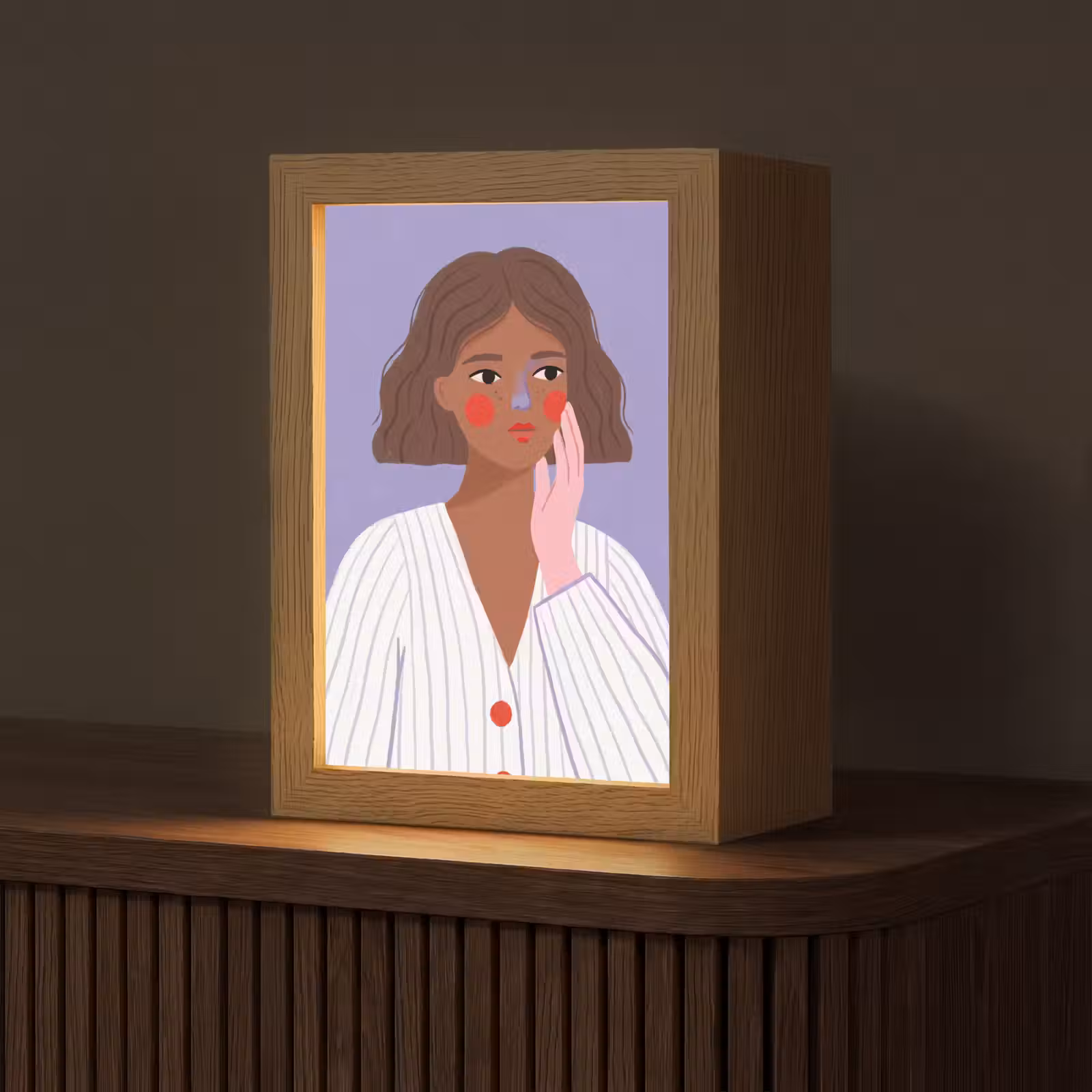Gepersonaliseerde Lightbox - Vrouw - Gezicht - Mensen - Abstract - Kleurrijk — 1