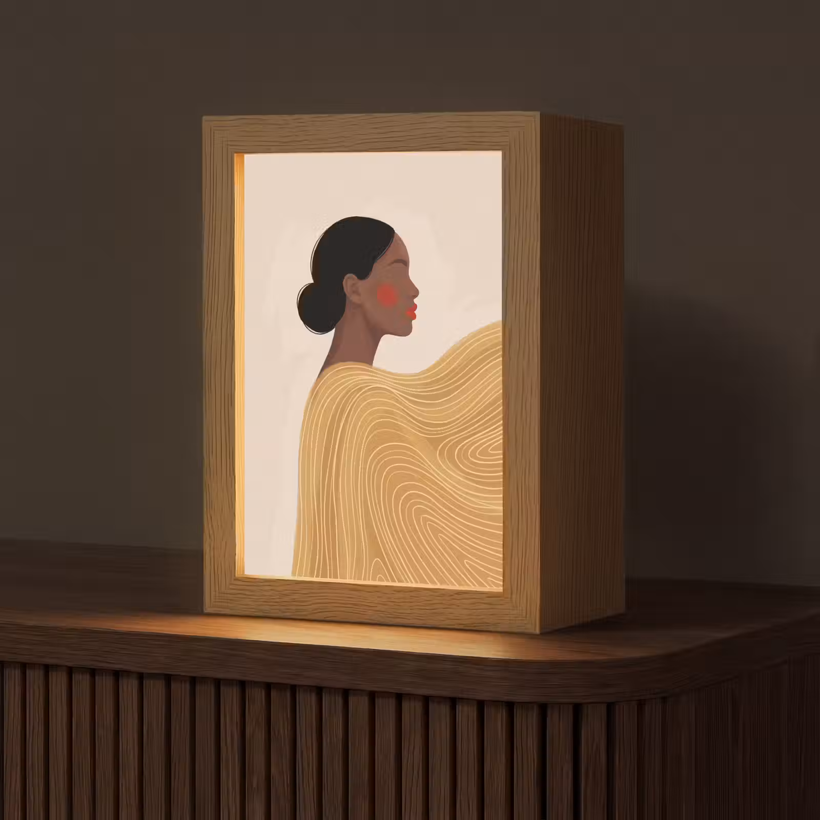 Gepersonaliseerde Lightbox - Vrouw - Profiel - Modern - Abstract - Kunst — 1