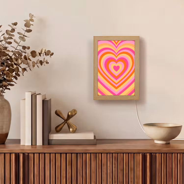 Gepersonaliseerde Lightbox - Hart - Concentrisch - Abstract - Liefde - Kleurrijk — 4