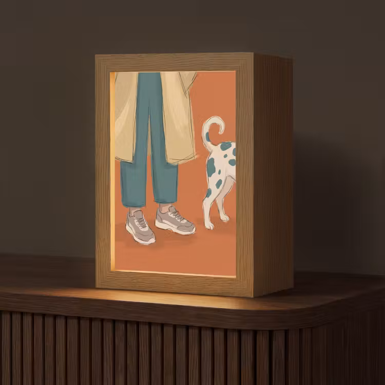 Gepersonaliseerde Lightbox - Persoon - Hond - Dieren - Illustratie - Modern — 1