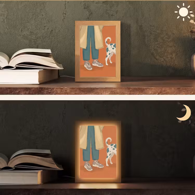 Gepersonaliseerde Lightbox - Persoon - Hond - Dieren - Illustratie - Modern — 5