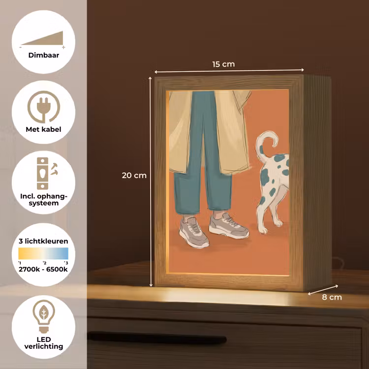 Gepersonaliseerde Lightbox - Persoon - Hond - Dieren - Illustratie - Modern — 7
