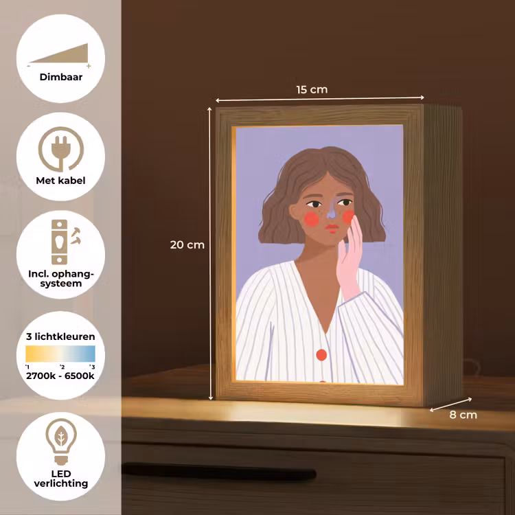 Gepersonaliseerde Lightbox - Vrouw - Gezicht - Mensen - Abstract - Kleurrijk — 7