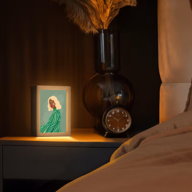 Gepersonaliseerde Lightbox - Vrouw - Portret - Illustratie - Modern - Groen — 2