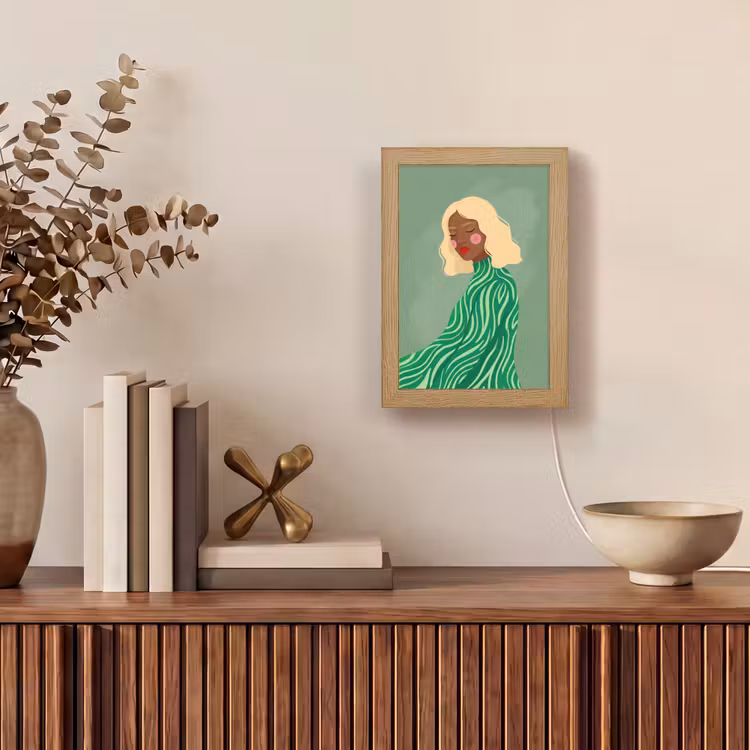 Gepersonaliseerde Lightbox - Vrouw - Portret - Illustratie - Modern - Groen — 4