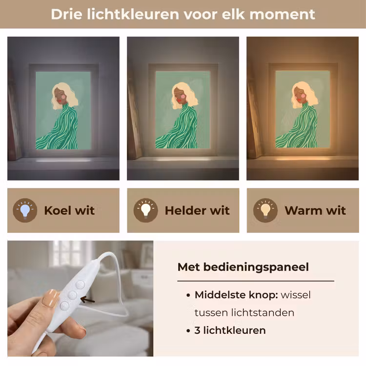 Gepersonaliseerde Lightbox - Vrouw - Portret - Illustratie - Modern - Groen — 6