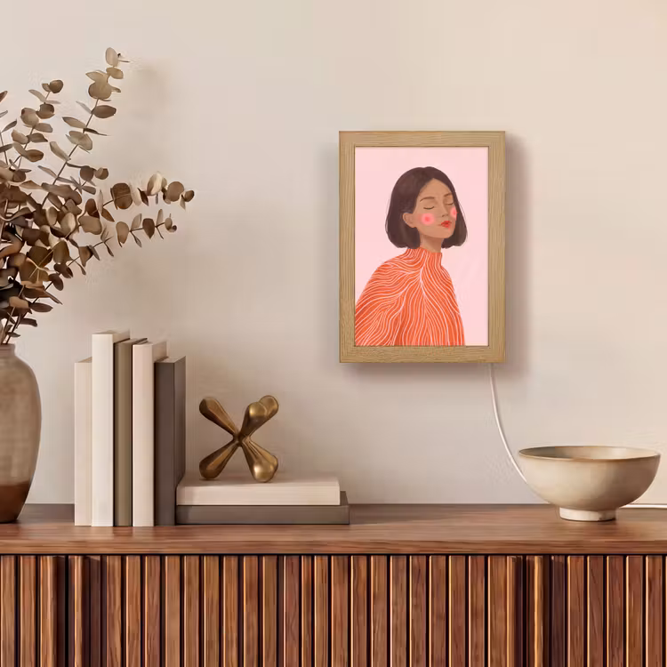 Gepersonaliseerde Lightbox - Vrouw - Portret - Modern - Kunst - Roze — 4