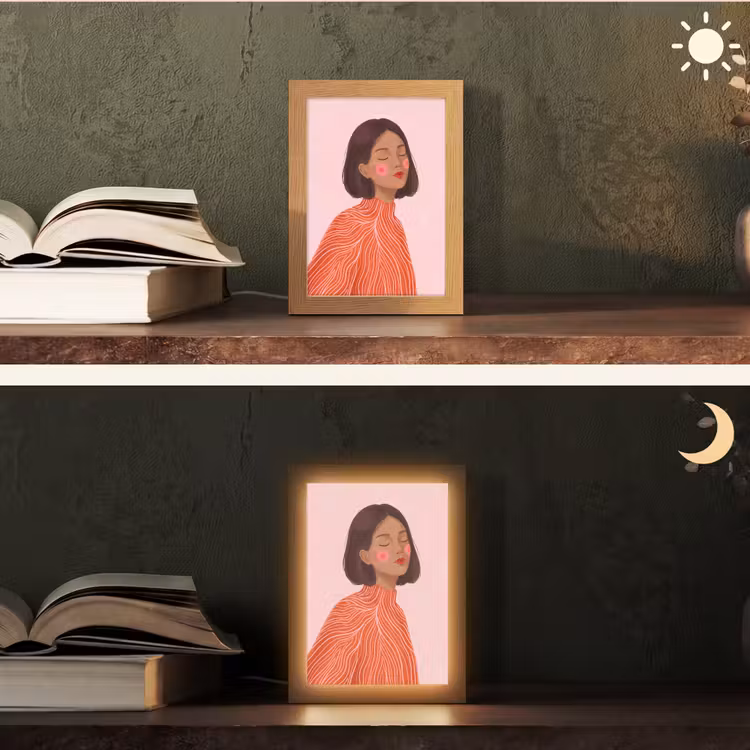 Gepersonaliseerde Lightbox - Vrouw - Portret - Modern - Kunst - Roze — 5