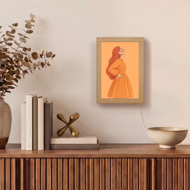 Gepersonaliseerde Lightbox - Vrouw - Profiel - Mensen - Modern - Oranje — 4
