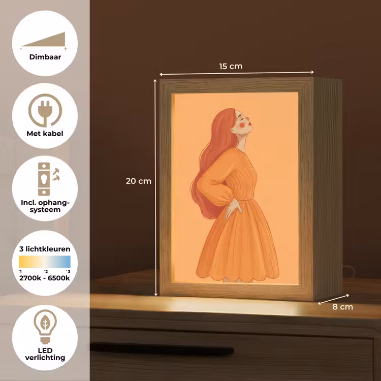 Gepersonaliseerde Lightbox - Vrouw - Profiel - Mensen - Modern - Oranje — 7