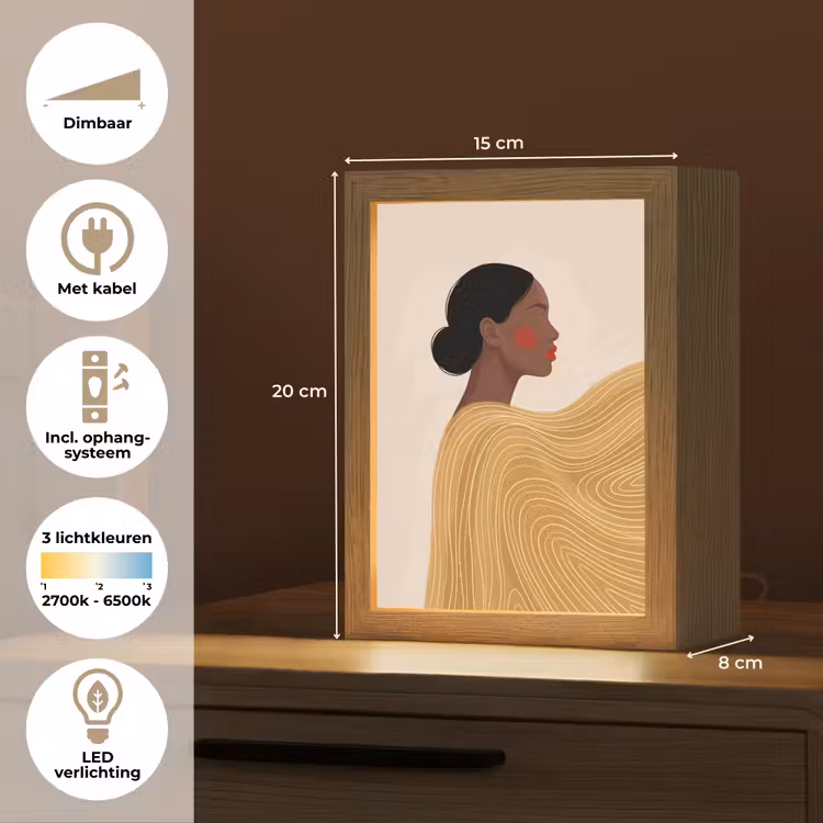 Gepersonaliseerde Lightbox - Vrouw - Profiel - Modern - Abstract - Kunst — 7