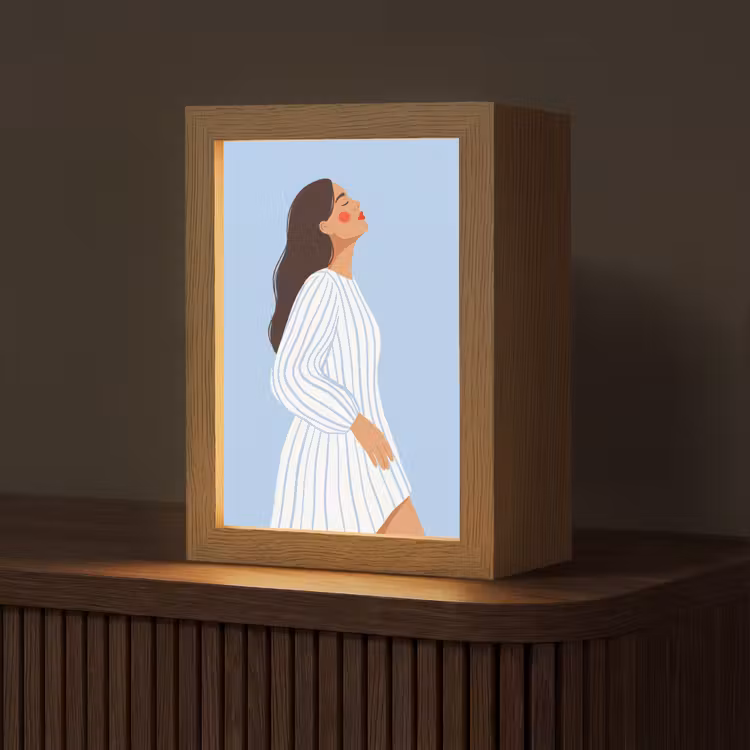 Gepersonaliseerde Lightbox - Vrouw - Profiel - Rust - Modern - Illustratie — 1