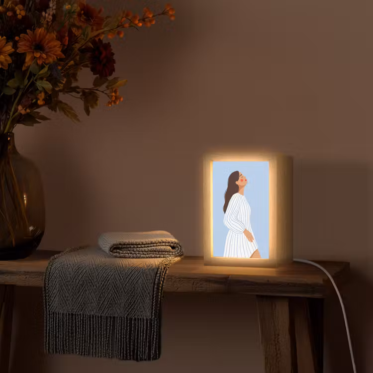Gepersonaliseerde Lightbox - Vrouw - Profiel - Rust - Modern - Illustratie — 3