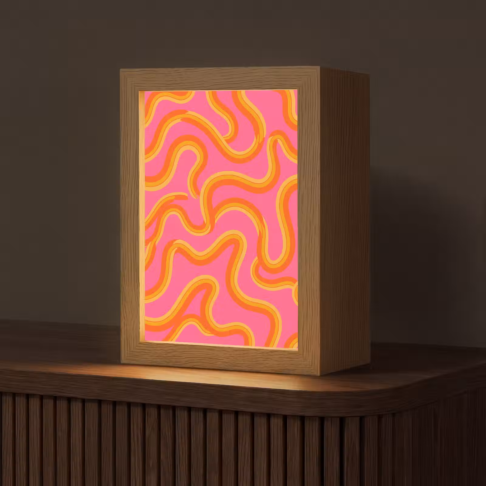 Gepersonaliseerde Lightbox - Abstract - Golvende lijnen - Modern - Kleurrijk — 1